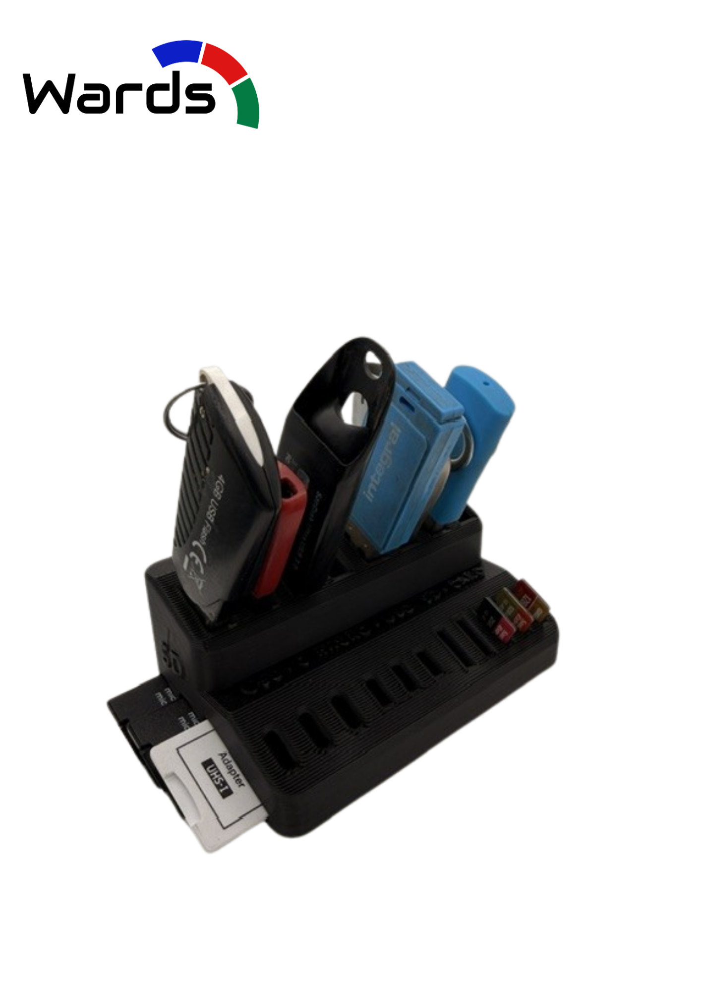 USB & SD Card Storage Block – USB-A, USB-C, Micro SD & SD Card Organiser - Wards Additive 3D printed product
