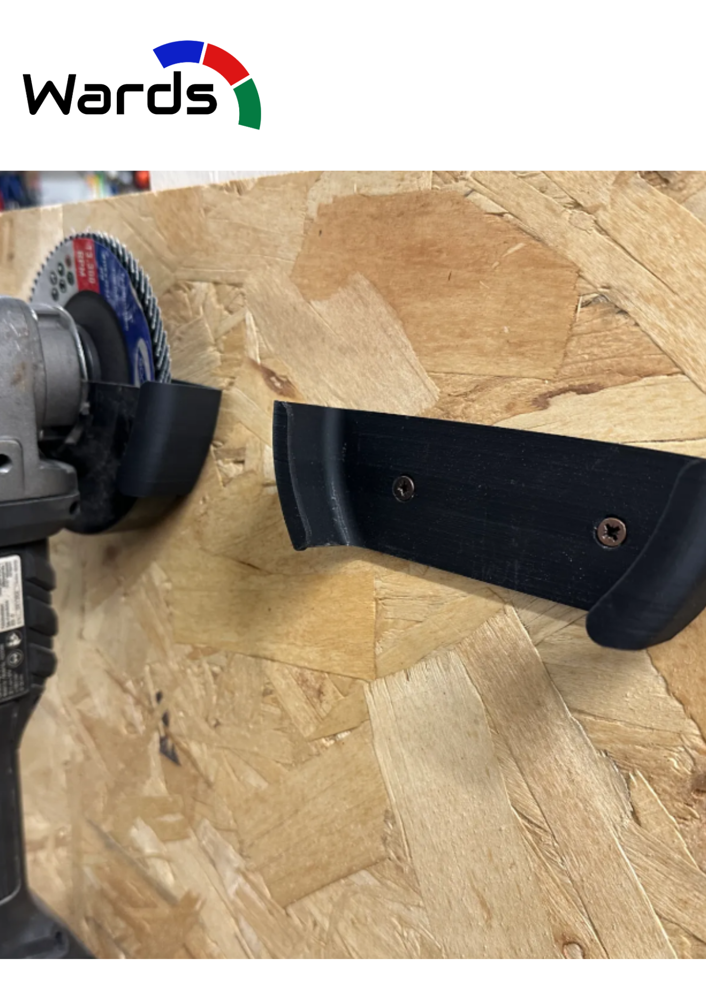 Angle Grinder Wall Mount Holder – Up to 140mm Guards - Wards Additive 3D printed product
