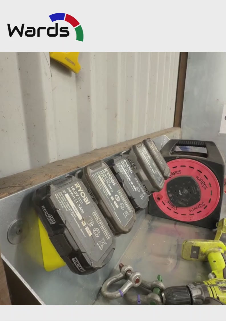 Ryobi ONE+ compatible battery wall holder trade pack by Wards Additive