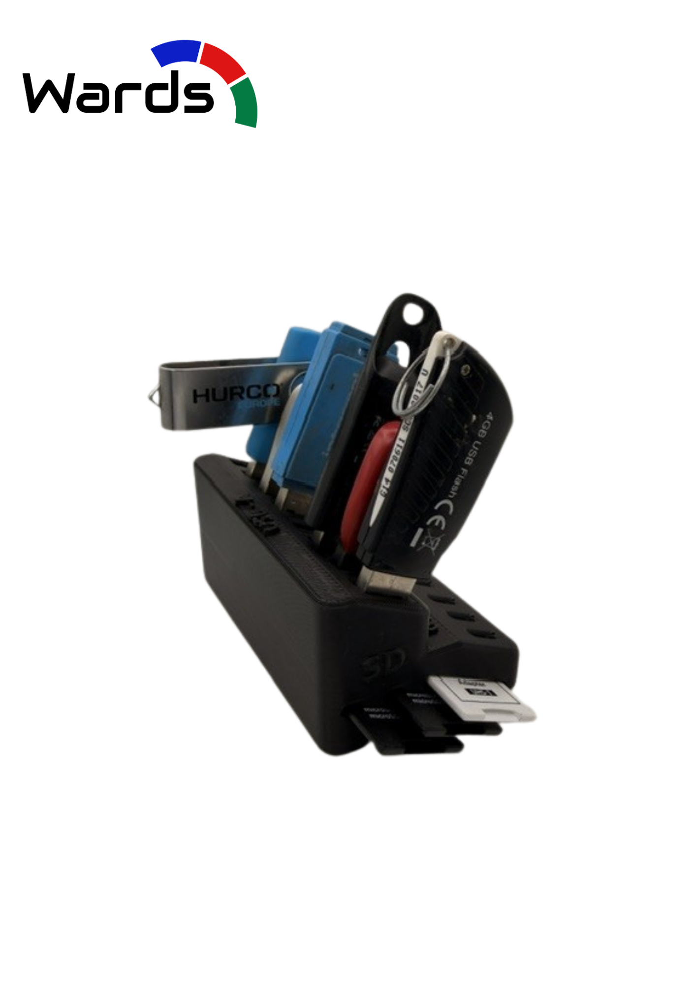 USB & SD Card Storage Block – USB-A, USB-C, Micro SD & SD Card Organiser - Wards Additive 3D printed product