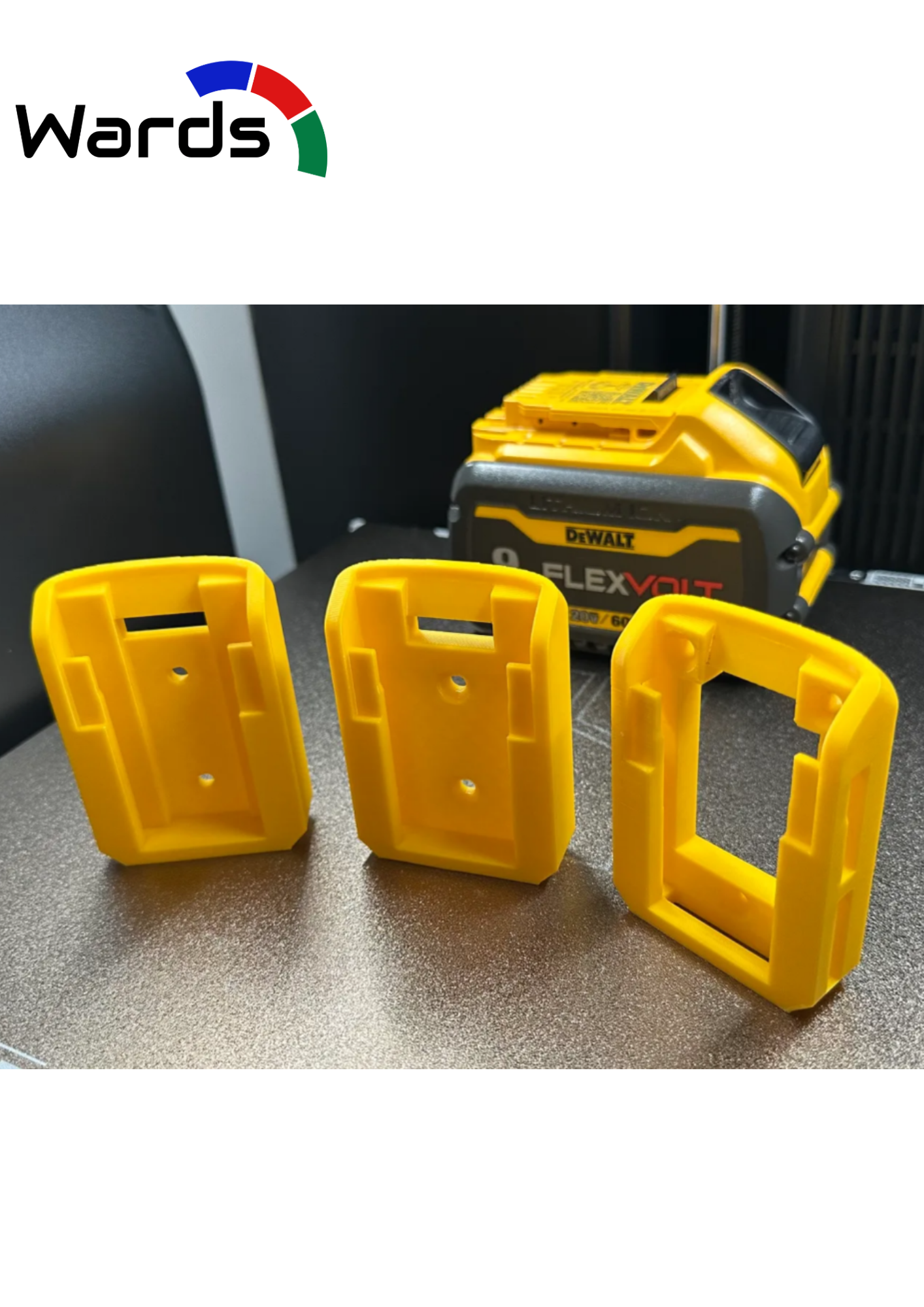 DEWALT-Compatible Battery Wall Holders – XR, PowerStack & FlexVolt - Wards Additive 3D printed product