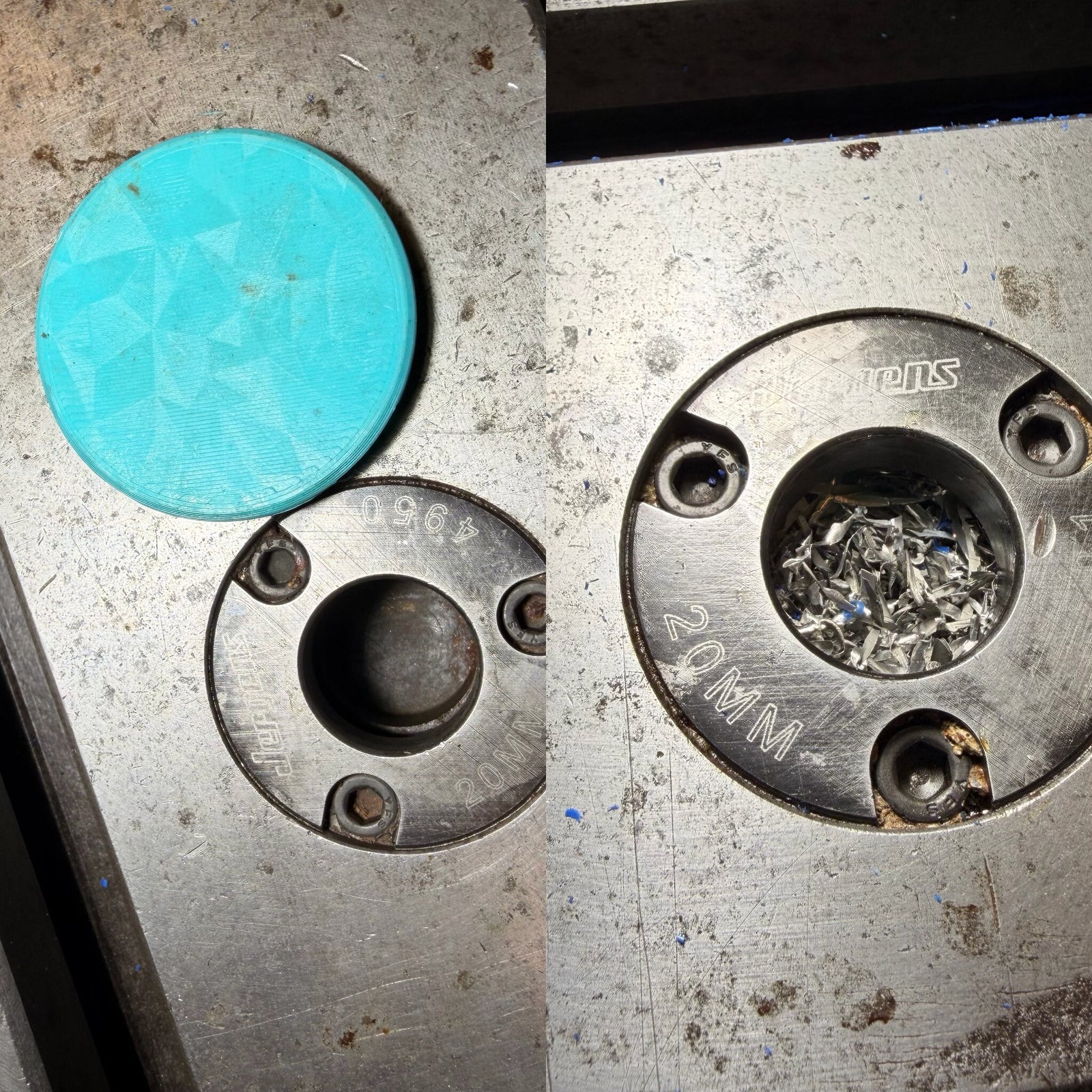 20mm CNC Machine Bed Hole Plugs – Blue – Pack of 10 - Wards Additive 3D printed product