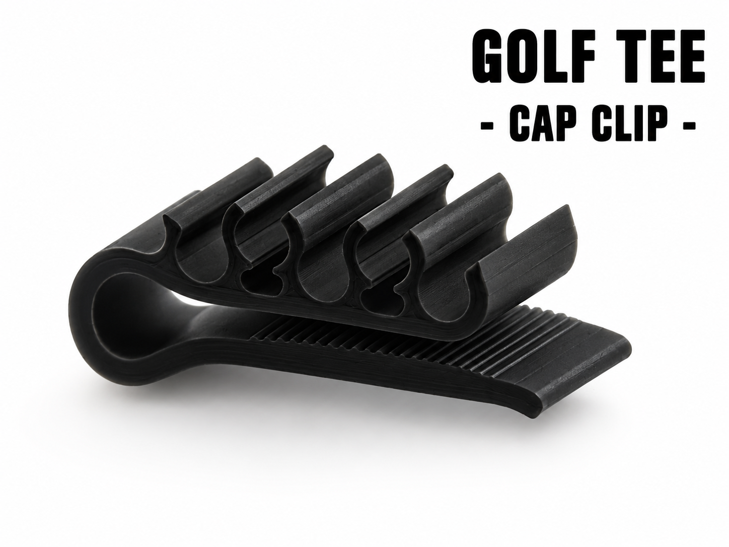Black Golf Tee Hat Clip - 5 tee holder