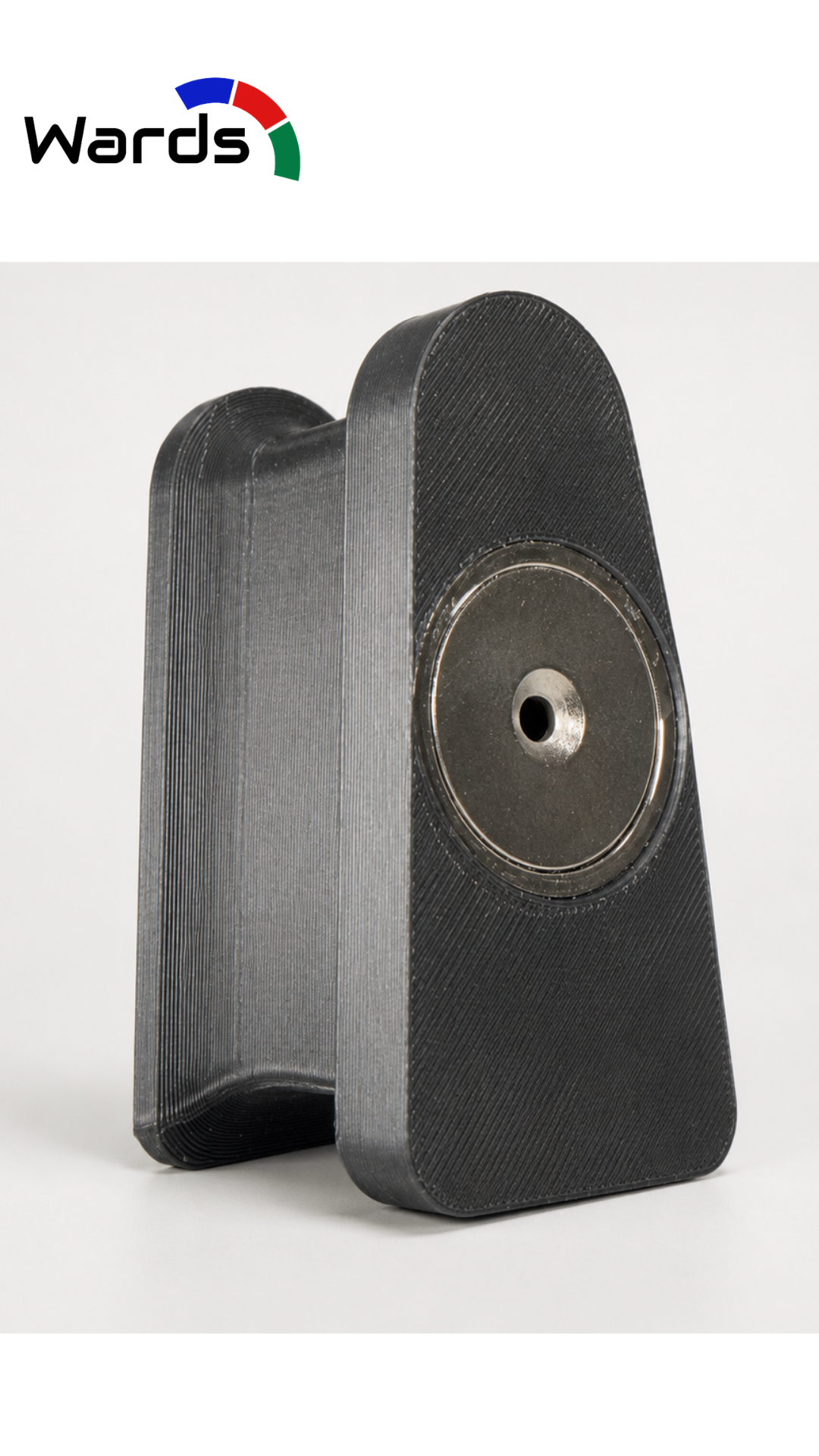 Black magnetic air blow gun holder with integrated 100 lb rated magnet