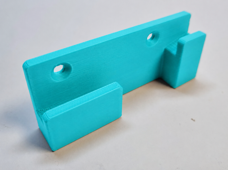 Turquoise wall-mounted vernier caliper holder compatible with Mitutoyo calipers