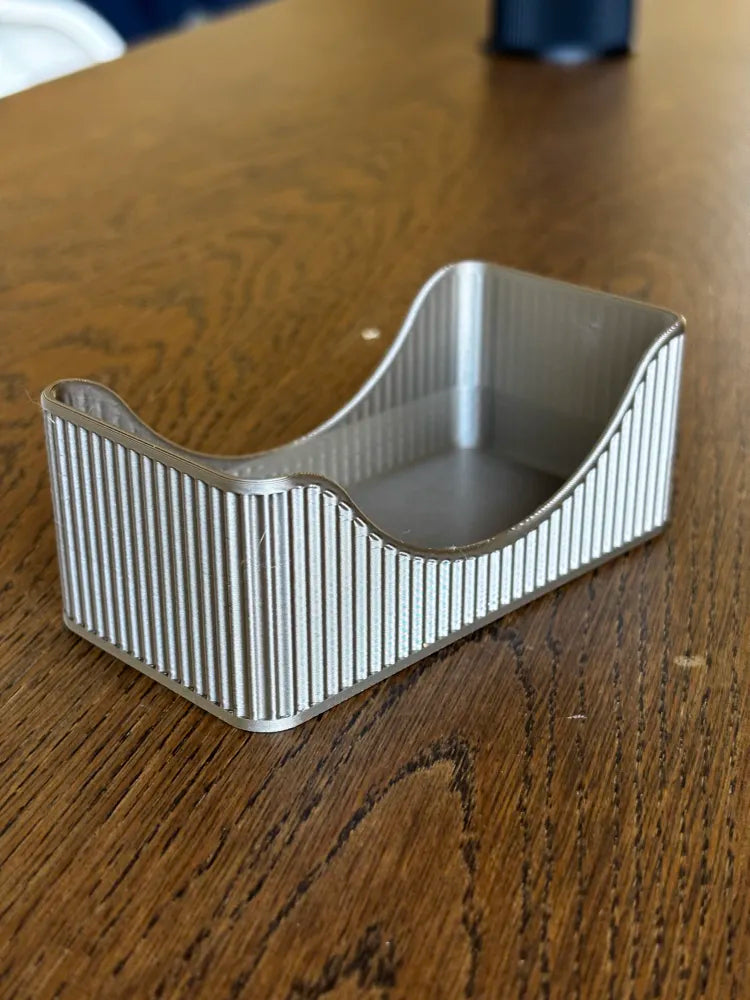 Ribbed desktop business card holder front view