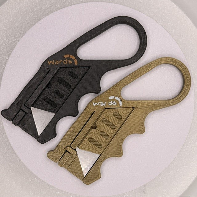 Wards branded compact utility knives in black and gold